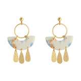 AENSOA 2021 New Korea Fashion Metal Ploymer Clay Long Dangle Drop Earrings for Women Unique Design Geometric Earrings Jewelry daiiibabyyy