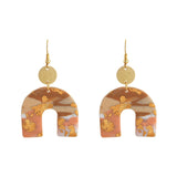 AENSOA 2021 New Korea Fashion Metal Ploymer Clay Long Dangle Drop Earrings for Women Unique Design Geometric Earrings Jewelry daiiibabyyy
