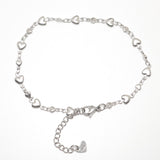 304 Stainless Steel Anklet Silver Color Heart  For Women  Fashion Summer Beach Foot Jewelry21.8cm(8 5/8") long, 1 Piece daiiibabyyy