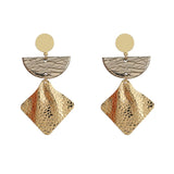 AENSOA 2021 New Korea Fashion Metal Ploymer Clay Long Dangle Drop Earrings for Women Unique Design Geometric Earrings Jewelry daiiibabyyy