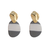 AENSOA 2021 New Korea Fashion Metal Ploymer Clay Long Dangle Drop Earrings for Women Unique Design Geometric Earrings Jewelry daiiibabyyy