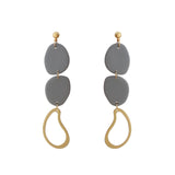 AENSOA 2021 New Korea Fashion Metal Ploymer Clay Long Dangle Drop Earrings for Women Unique Design Geometric Earrings Jewelry daiiibabyyy