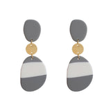 AENSOA 2021 New Korea Fashion Metal Ploymer Clay Long Dangle Drop Earrings for Women Unique Design Geometric Earrings Jewelry daiiibabyyy