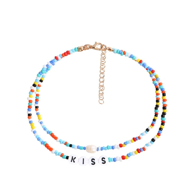 Bohemia handmade rainbow beads candy shell personality multi-layer satellite Necklace women's fashion jewelry necklace daiiibabyyy
