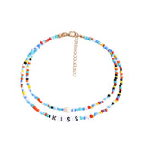 Bohemia handmade rainbow beads candy shell personality multi-layer satellite Necklace women's fashion jewelry necklace daiiibabyyy