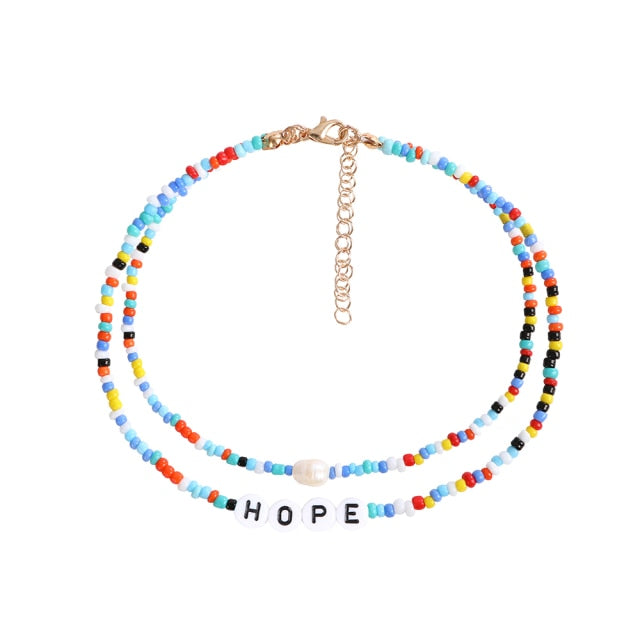 Bohemia handmade rainbow beads candy shell personality multi-layer satellite Necklace women's fashion jewelry necklace daiiibabyyy