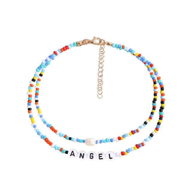 Bohemia handmade rainbow beads candy shell personality multi-layer satellite Necklace women's fashion jewelry necklace daiiibabyyy
