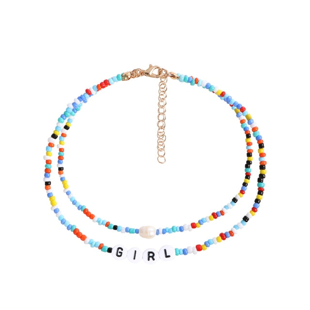 Bohemia handmade rainbow beads candy shell personality multi-layer satellite Necklace women's fashion jewelry necklace daiiibabyyy