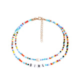 Bohemia handmade rainbow beads candy shell personality multi-layer satellite Necklace women's fashion jewelry necklace daiiibabyyy