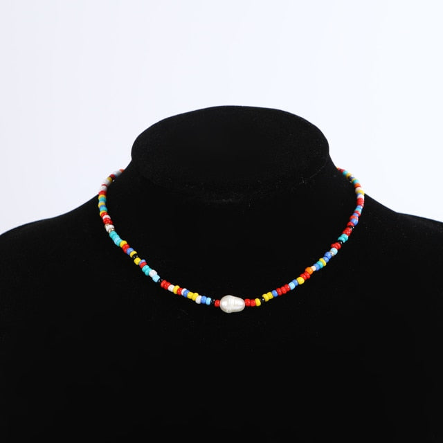 Bohemia handmade rainbow beads candy shell personality multi-layer satellite Necklace women's fashion jewelry necklace daiiibabyyy