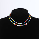 Bohemia handmade rainbow beads candy shell personality multi-layer satellite Necklace women's fashion jewelry necklace daiiibabyyy