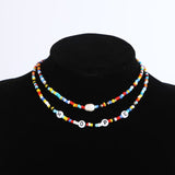 Bohemia handmade rainbow beads candy shell personality multi-layer satellite Necklace women's fashion jewelry necklace daiiibabyyy