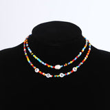 Bohemia handmade rainbow beads candy shell personality multi-layer satellite Necklace women's fashion jewelry necklace daiiibabyyy