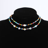 Bohemia handmade rainbow beads candy shell personality multi-layer satellite Necklace women's fashion jewelry necklace daiiibabyyy