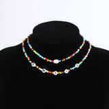 Bohemia handmade rainbow beads candy shell personality multi-layer satellite Necklace women's fashion jewelry necklace daiiibabyyy