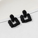 Women's Earrings Korean Black Colour Drop Earrings For Women Statement Geometric Earrings 2021 Fashion TrRendd Female Jewelry daiiibabyyy