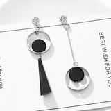 Women's Earrings Korean Black Colour Drop Earrings For Women Statement Geometric Earrings 2021 Fashion TrRendd Female Jewelry daiiibabyyy