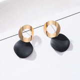 Women's Earrings Korean Black Colour Drop Earrings For Women Statement Geometric Earrings 2021 Fashion TrRendd Female Jewelry daiiibabyyy