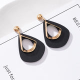 Women's Earrings Korean Black Colour Drop Earrings For Women Statement Geometric Earrings 2021 Fashion TrRendd Female Jewelry daiiibabyyy