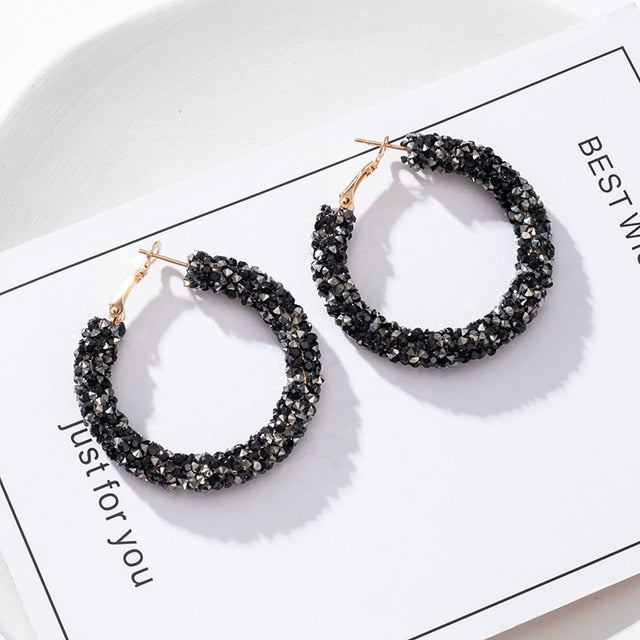 Women's Earrings Korean Black Colour Drop Earrings For Women Statement Geometric Earrings 2021 Fashion TrRendd Female Jewelry daiiibabyyy