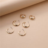 5Pair Fashion Round Twist Copper Small Hoop Earrings Set for Women Simple Gold CZ Crystal Long Chain Earring Jewelry 2021 New daiiibabyyy