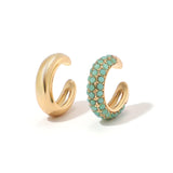 5Pair Fashion Round Twist Copper Small Hoop Earrings Set for Women Simple Gold CZ Crystal Long Chain Earring Jewelry 2021 New daiiibabyyy