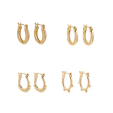 5Pair Fashion Round Twist Copper Small Hoop Earrings Set for Women Simple Gold CZ Crystal Long Chain Earring Jewelry 2021 New daiiibabyyy
