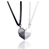 2Pcs/Lot Magnetic Couple Necklace Friendship Heart Pendant Distance Faceted Charm Necklace Women Valentine's Day Gift 2021 daiiibabyyy