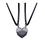 2Pcs/Lot Magnetic Couple Necklace Friendship Heart Pendant Distance Faceted Charm Necklace Women Valentine's Day Gift 2021 daiiibabyyy