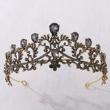 Baroque Black Crystal Pearl Bridal Tiaras Crown Rhinestone Pageant Diadem Bride Headband Wedding Hair Accessories Tiara De Noiva daiiibabyyy
