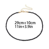 Bohemian White And BlueSeed Bead Flower Choker Necklace Statement Short Collar Clavicle Chain Necklace For Women Jewelry Bijoux daiiibabyyy