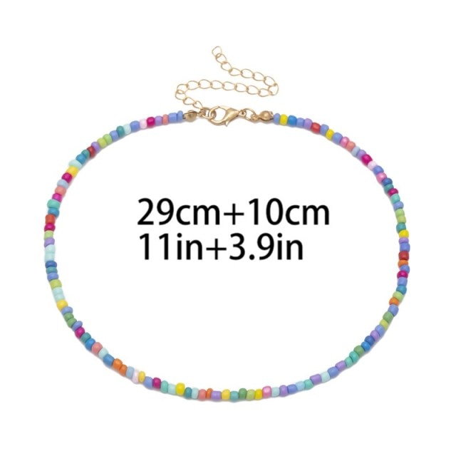 Bohemian White And BlueSeed Bead Flower Choker Necklace Statement Short Collar Clavicle Chain Necklace For Women Jewelry Bijoux daiiibabyyy