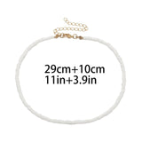 Bohemian White And BlueSeed Bead Flower Choker Necklace Statement Short Collar Clavicle Chain Necklace For Women Jewelry Bijoux daiiibabyyy