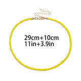 Bohemian White And BlueSeed Bead Flower Choker Necklace Statement Short Collar Clavicle Chain Necklace For Women Jewelry Bijoux daiiibabyyy