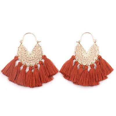 Bohemia Korean Big Tassel Earrings for Women Geometric Statement Earring Jewelry Gift Orecchini Pendientes Mujer Weekend Party daiiibabyyy