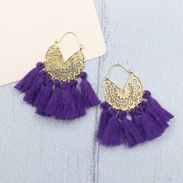 Bohemia Korean Big Tassel Earrings for Women Geometric Statement Earring Jewelry Gift Orecchini Pendientes Mujer Weekend Party daiiibabyyy