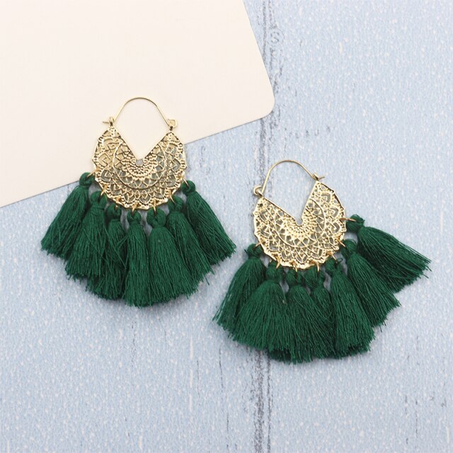 Bohemia Korean Big Tassel Earrings for Women Geometric Statement Earring Jewelry Gift Orecchini Pendientes Mujer Weekend Party daiiibabyyy