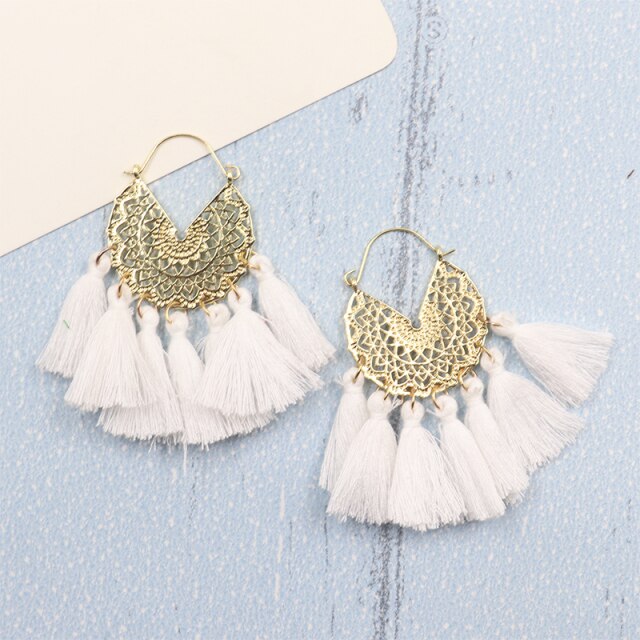 Bohemia Korean Big Tassel Earrings for Women Geometric Statement Earring Jewelry Gift Orecchini Pendientes Mujer Weekend Party daiiibabyyy