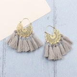 Bohemia Korean Big Tassel Earrings for Women Geometric Statement Earring Jewelry Gift Orecchini Pendientes Mujer Weekend Party daiiibabyyy