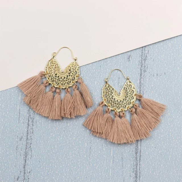 Bohemia Korean Big Tassel Earrings for Women Geometric Statement Earring Jewelry Gift Orecchini Pendientes Mujer Weekend Party daiiibabyyy