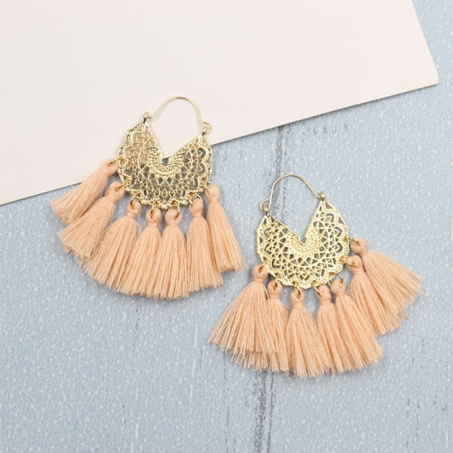 Bohemia Korean Big Tassel Earrings for Women Geometric Statement Earring Jewelry Gift Orecchini Pendientes Mujer Weekend Party daiiibabyyy