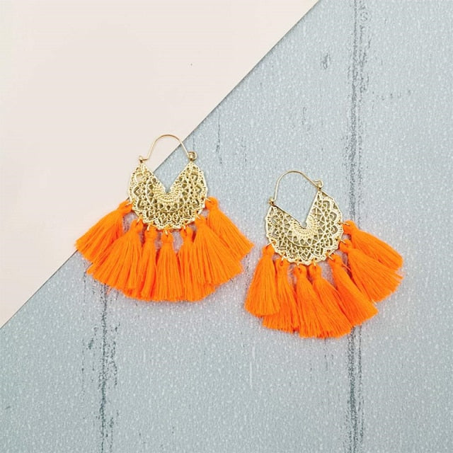 Bohemia Korean Big Tassel Earrings for Women Geometric Statement Earring Jewelry Gift Orecchini Pendientes Mujer Weekend Party daiiibabyyy