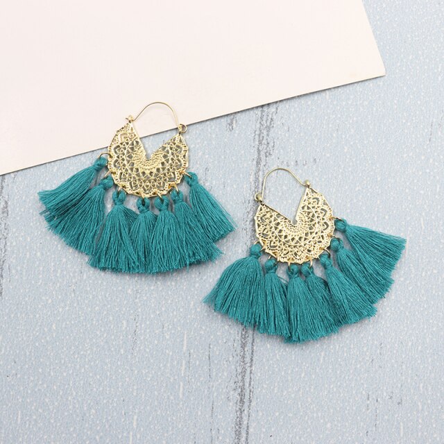 Bohemia Korean Big Tassel Earrings for Women Geometric Statement Earring Jewelry Gift Orecchini Pendientes Mujer Weekend Party daiiibabyyy