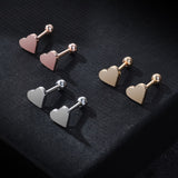 2pcs Piercing Jewelry Tragus Stud Earrings Cartilage Helix Heart Shape Ear Studs  women Party Jewelry daiiibabyyy