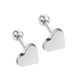 2pcs Piercing Jewelry Tragus Stud Earrings Cartilage Helix Heart Shape Ear Studs  women Party Jewelry daiiibabyyy