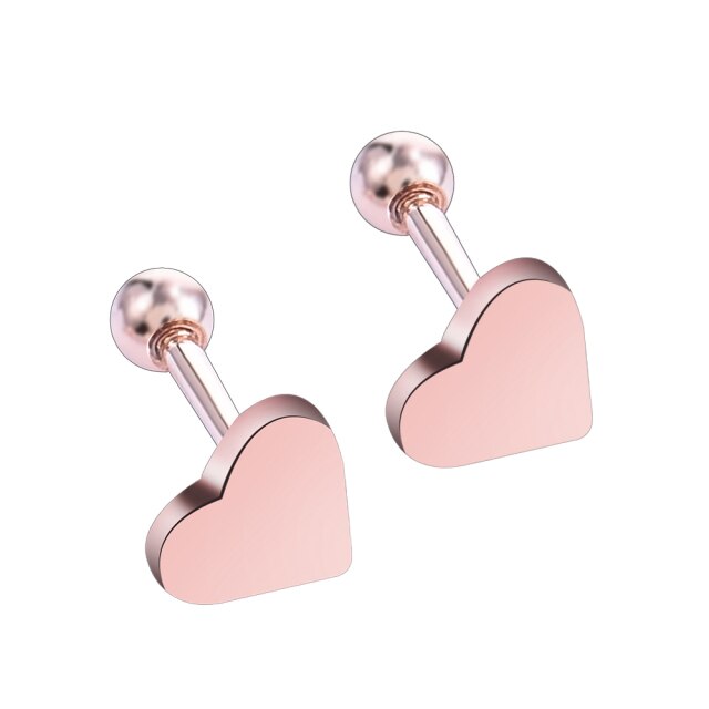 2pcs Piercing Jewelry Tragus Stud Earrings Cartilage Helix Heart Shape Ear Studs  women Party Jewelry daiiibabyyy