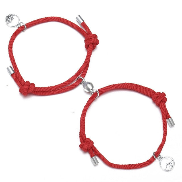 2pcs Couple Magnet Attract Lover Couple Bracelet Gift For Men Women Best Friend Rope Charm Bracelets Personality Jewelry daiiibabyyy