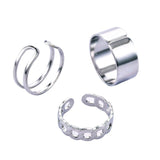 4pcs/set Opening Ring Set  Metal Adjustable Initials Geometry Alphabet Female Creative Finger Punk Rings Gothic Party Jewelry daiiibabyyy