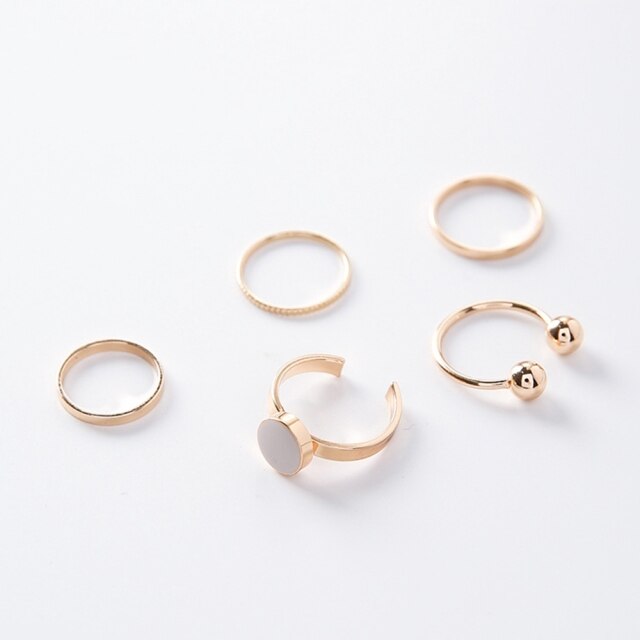 4pcs/set Opening Ring Set  Metal Adjustable Initials Geometry Alphabet Female Creative Finger Punk Rings Gothic Party Jewelry daiiibabyyy