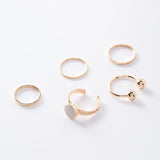4pcs/set Opening Ring Set  Metal Adjustable Initials Geometry Alphabet Female Creative Finger Punk Rings Gothic Party Jewelry daiiibabyyy